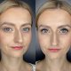 A woman's eyes show a stunning transformation with DIY cluster lash extensions.